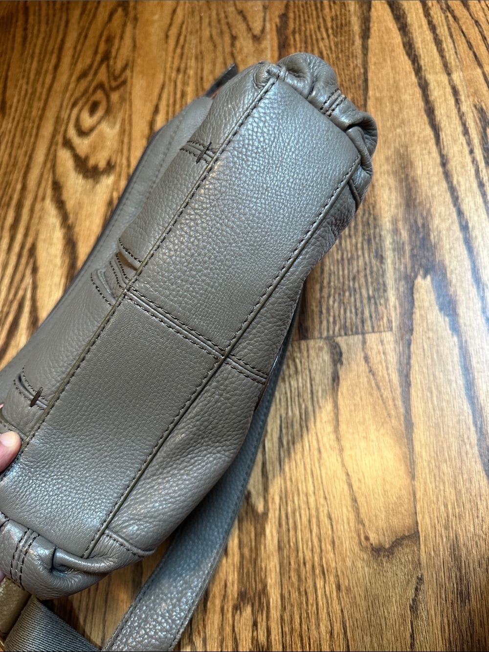 Fossil Gray Crossbody Bag with Tan Accents - Picture 10 of 10